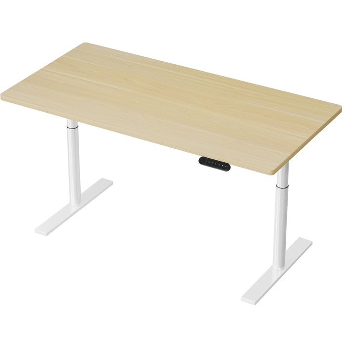 Standing Desk (Dual Motor) White & Oak 140cm - Homecoze