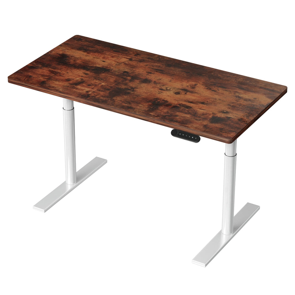 Standing Desk (Dual Motor) White & Rustic 120cm