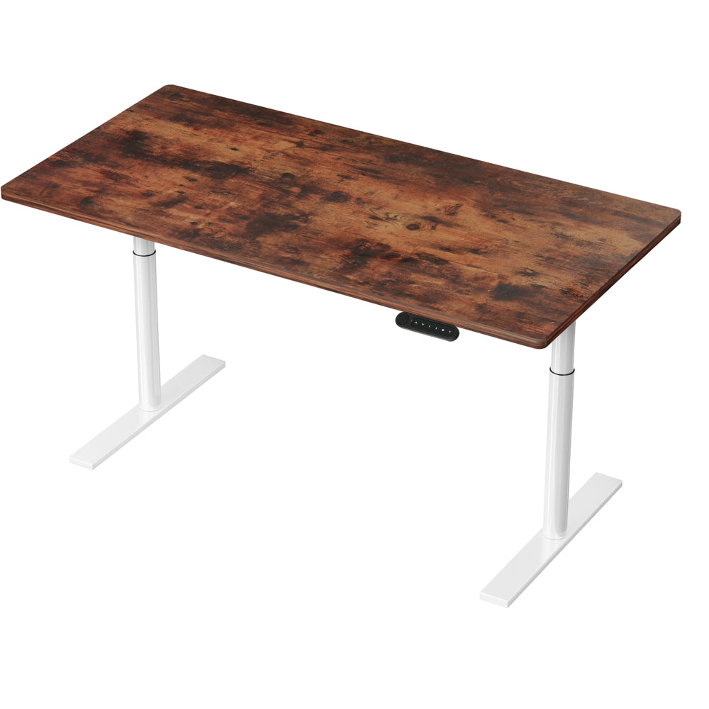 Standing Desk (Dual Motor) White & Rustic 140cm - Homecoze