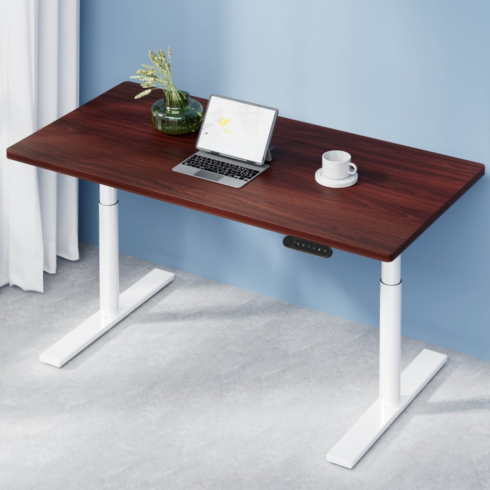 Standing Desk (Dual Motor) White & Walnut 120cm