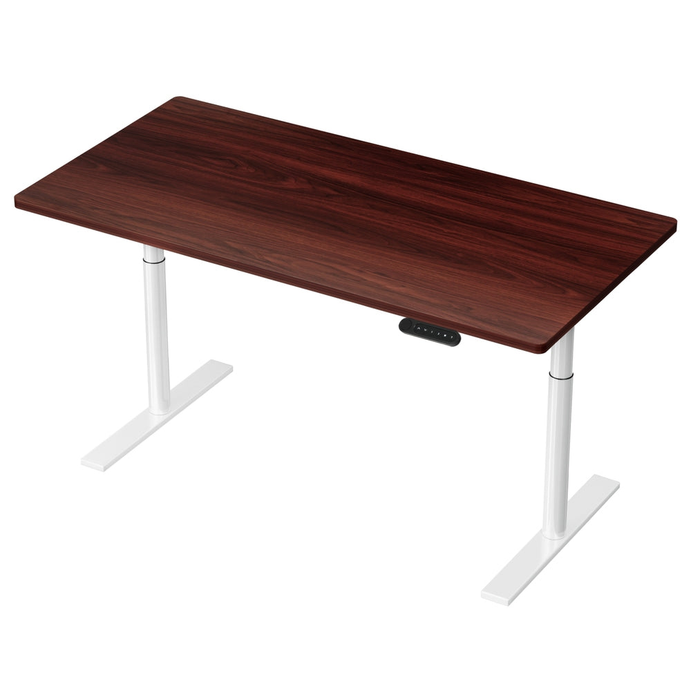 Standing Desk (Dual Motor) White & Walnut 140cm - Homecoze