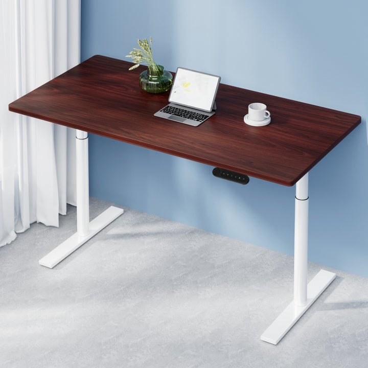 Standing Desk (Dual Motor) White & Walnut 140cm