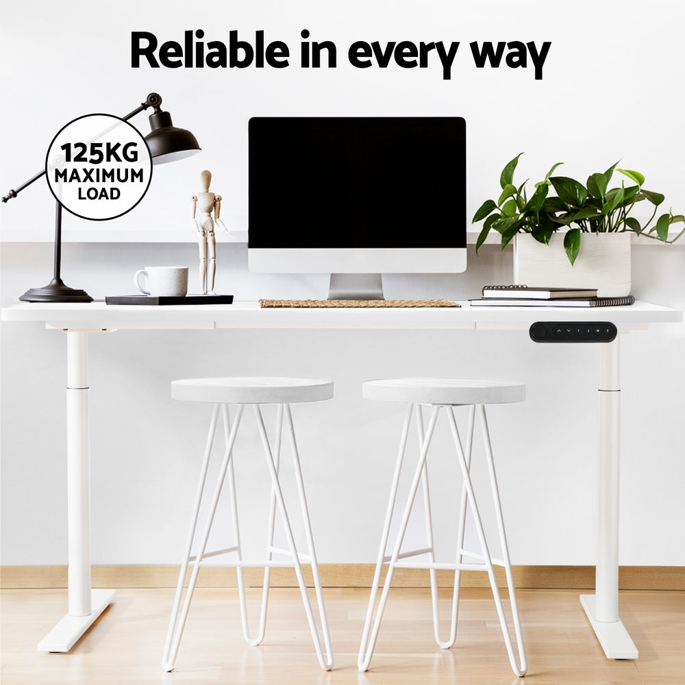 Standing Desk (Dual Motor) White 140cm - Homecoze