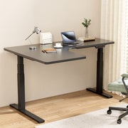 L-shape Standing Desk Black & Black 160cm - Homecoze