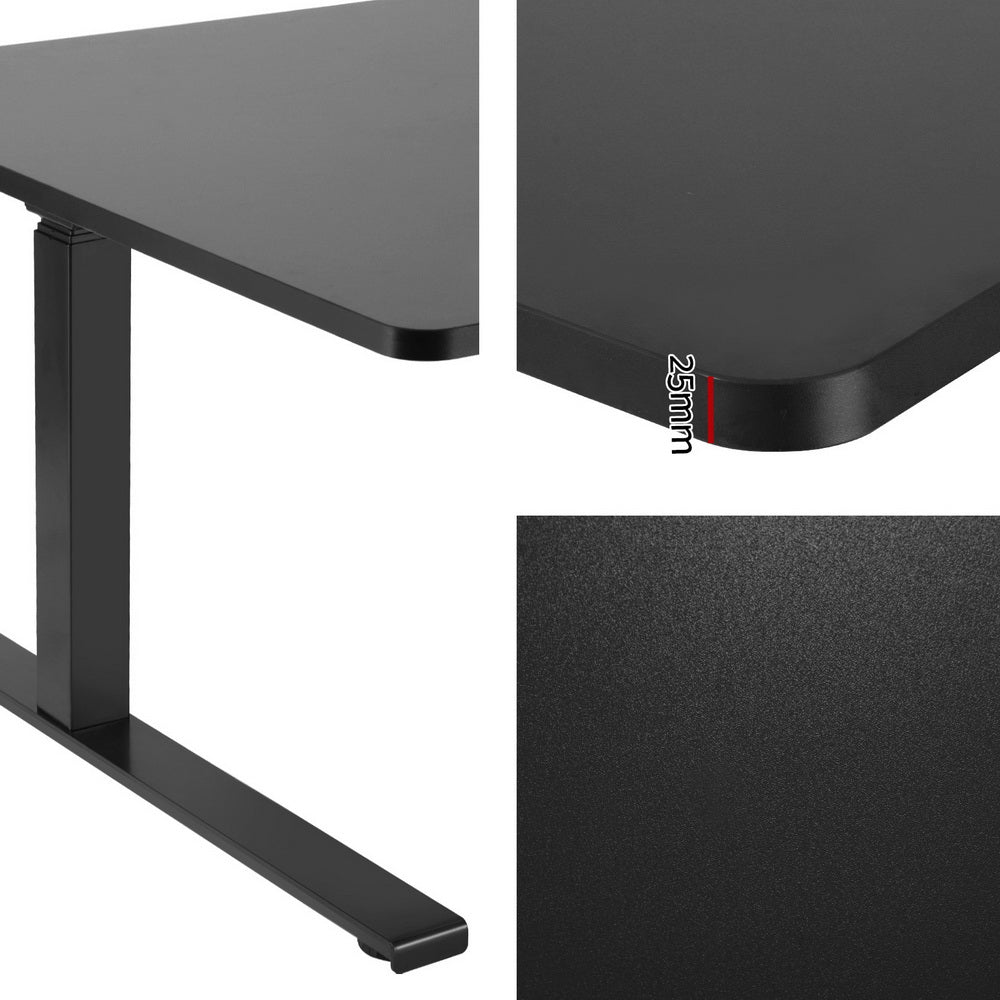 L-shape Standing Desk Black & Black 160cm - Homecoze