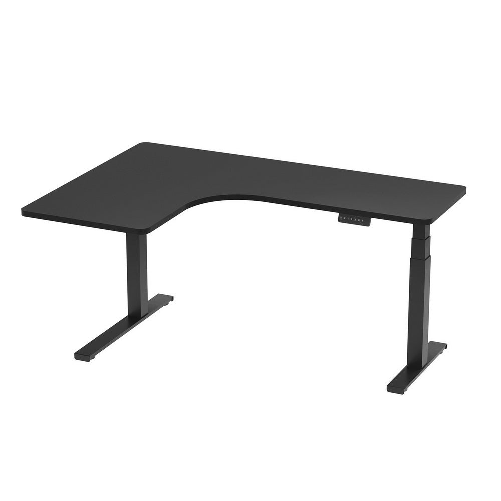 L-shape Standing Desk Black & Black 160cm - Homecoze