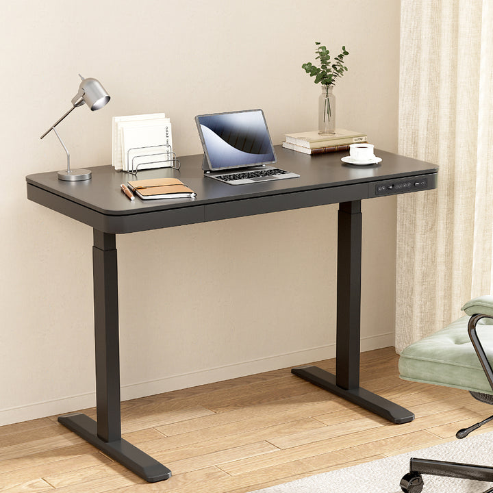 Standing Desk with Drawer (Dual Motor) Black 120cm - Homecoze