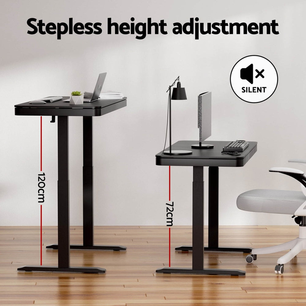 Standing Desk with Drawer (Dual Motor) Black 120cm - Homecoze