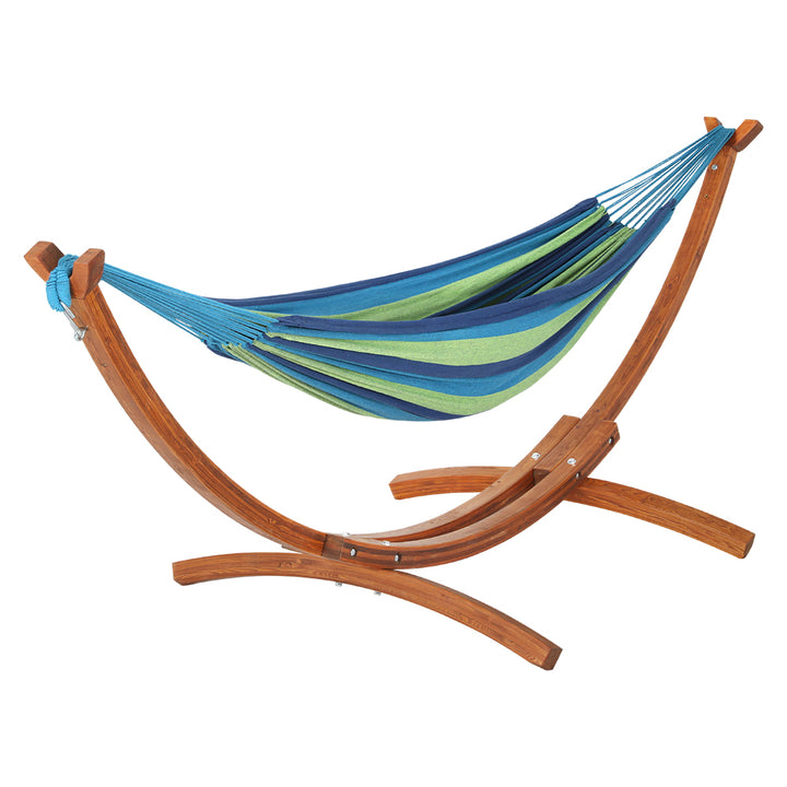 Swinging Hammock Bed with Wooden Stand