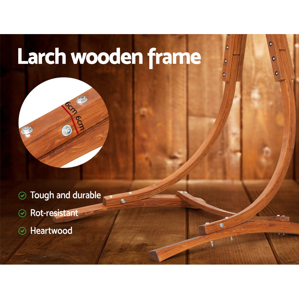 Wooden Hammock Chair Swing with Stand Outdoor Timber Lounger - Homecoze