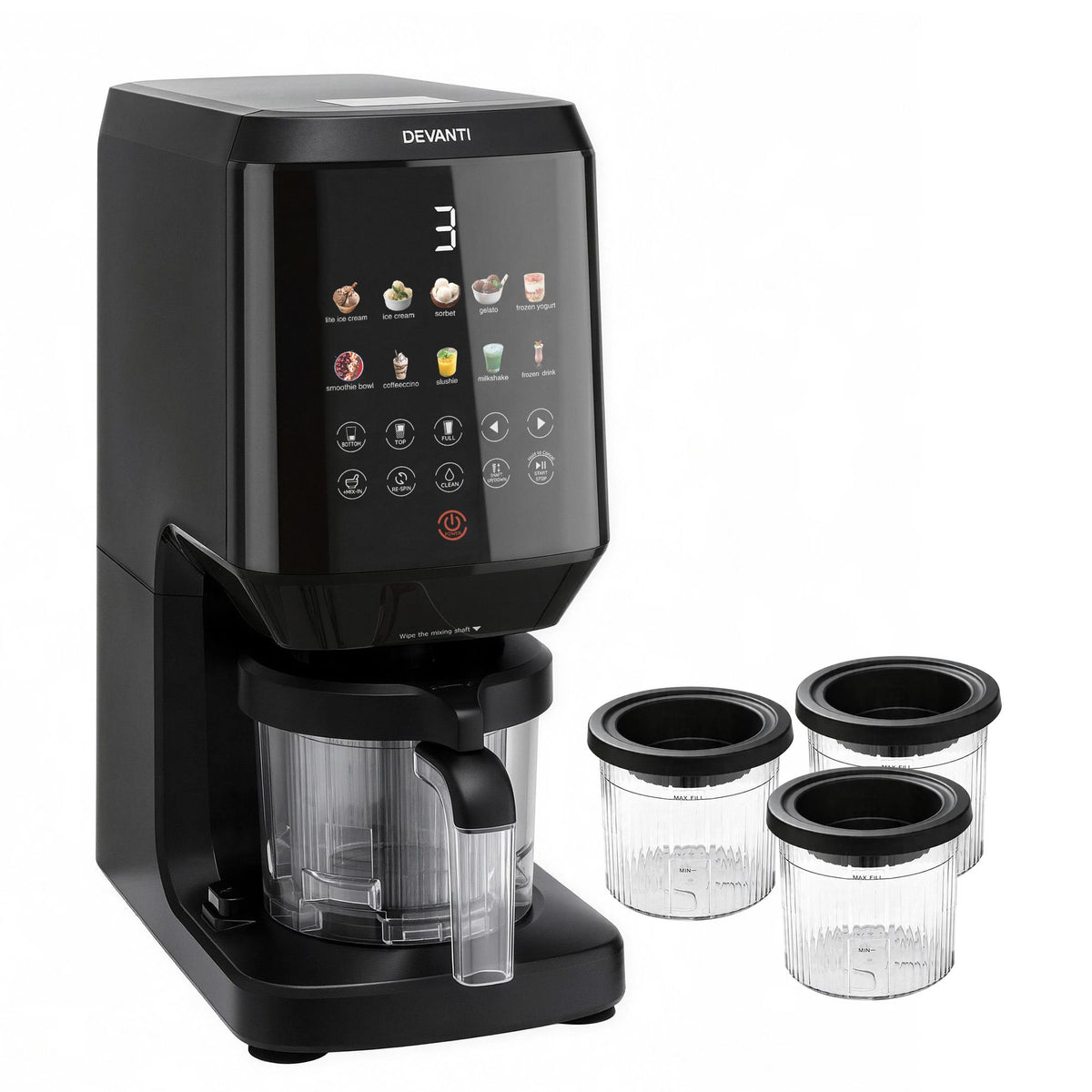 Devanti 10-in-1 Ice Cream Maker Machine Homemade Gelato Sorbet Smart Portion Control Custom Mix-Ins - Homecoze