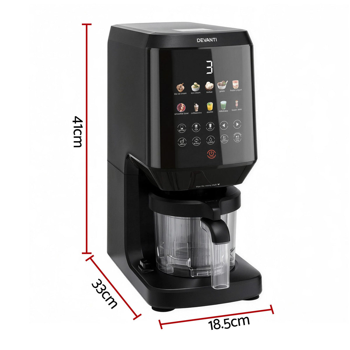 Devanti 10-in-1 Ice Cream Maker Machine Homemade Gelato Sorbet Smart Portion Control Custom Mix-Ins - Homecoze