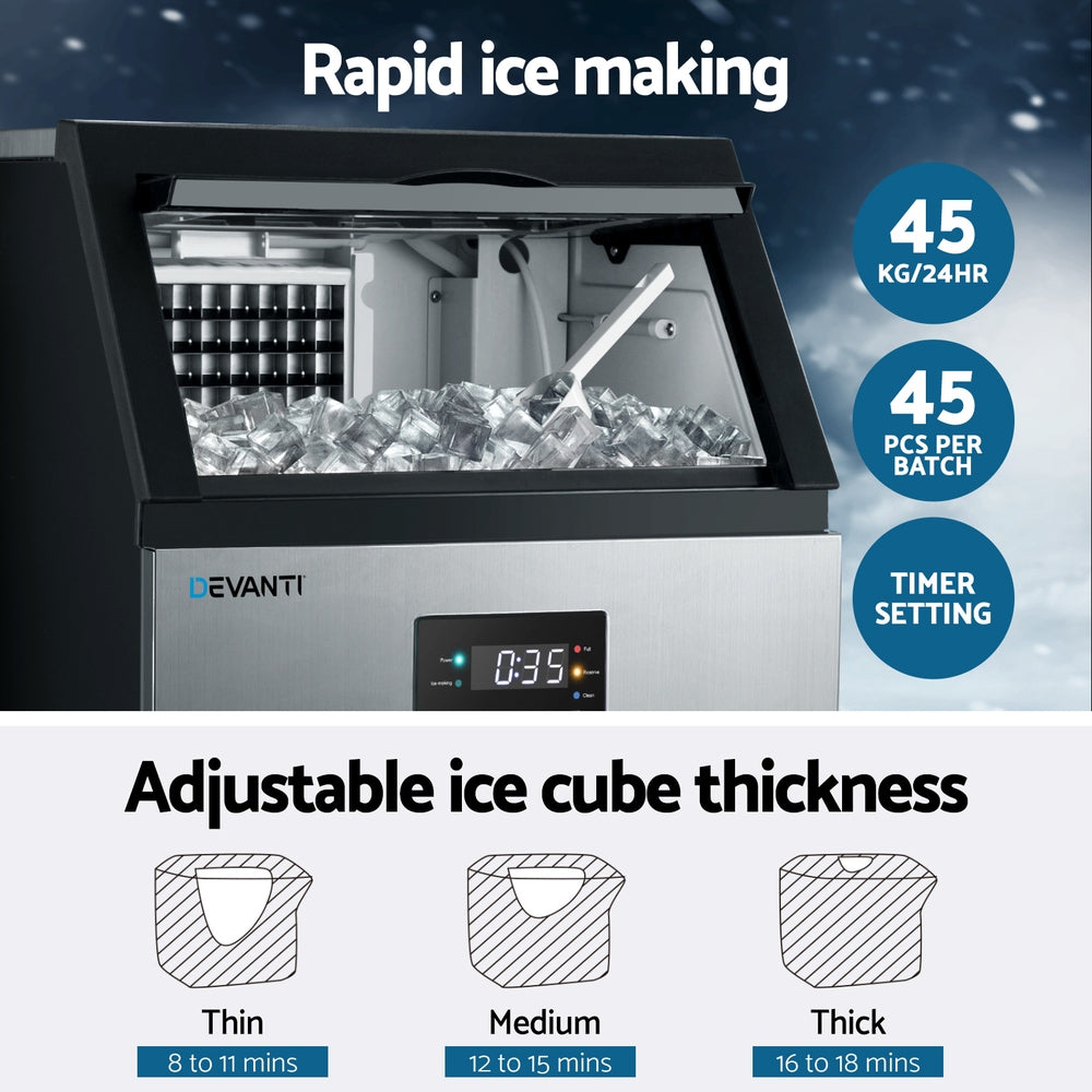 Commercial 45kg Ice Cube Maker - Homecoze