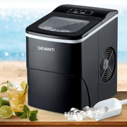 Portable Ice Cube Maker Machine 0.5kg/hr Small or Large Ice Home Bar Benchtop - Black - Homecoze
