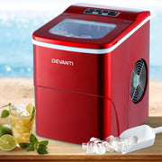 Portable Ice Cube Maker Machine 0.5kg/hr Small or Large Ice Home Bar Benchtop - Red - Homecoze