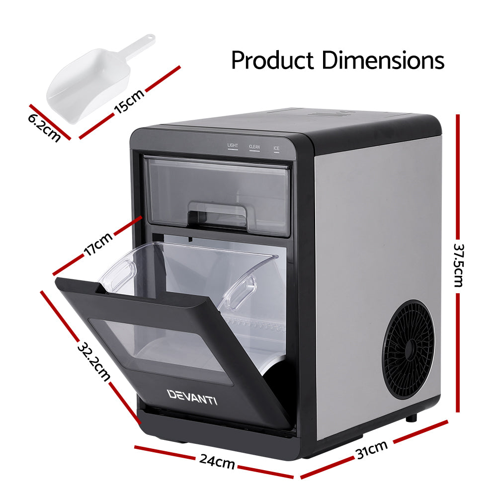 0.8kg/hr Nugget Ice Maker - Black - Homecoze