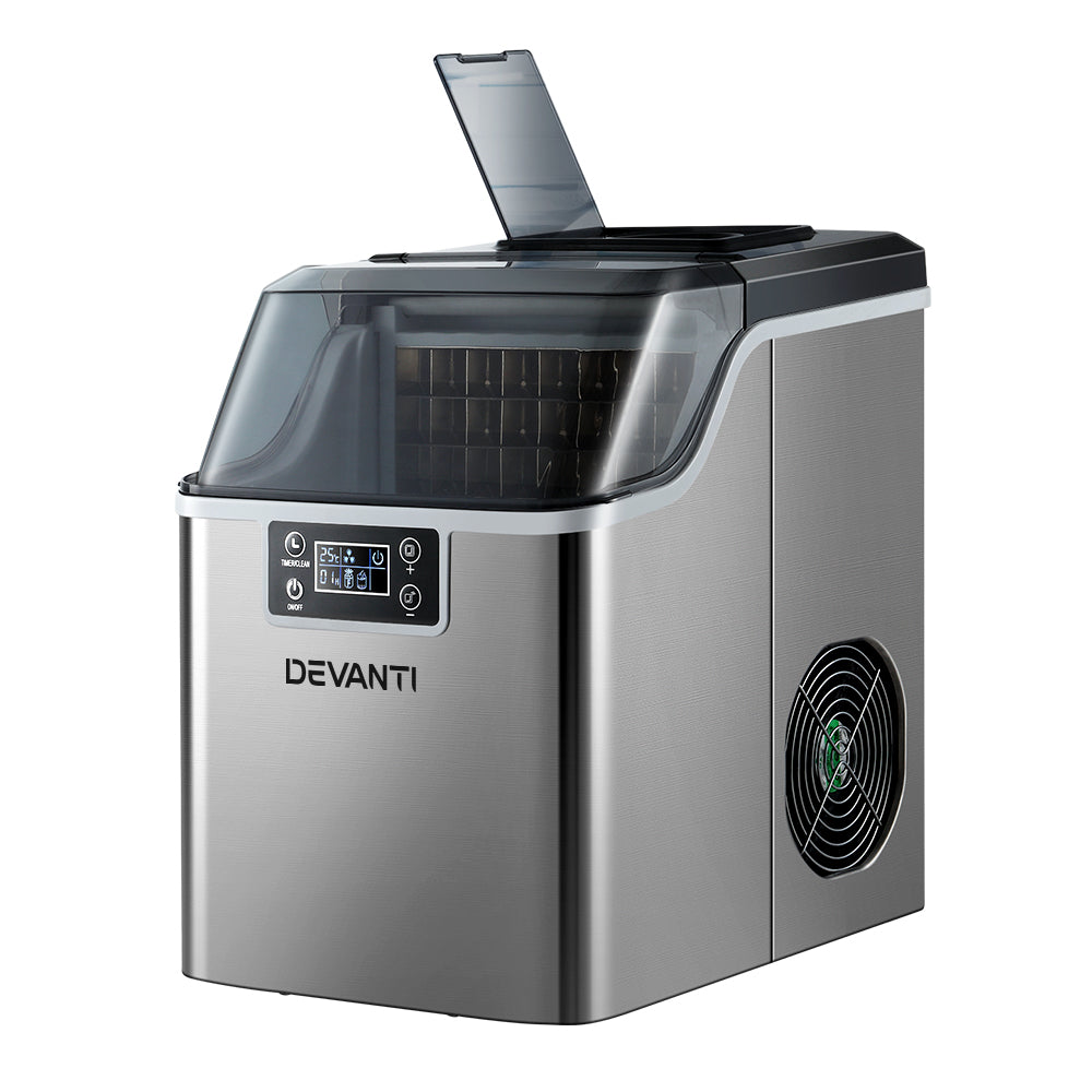 Commercial Ice Cube Maker Ice Machine 0.8kg/hr Adjustable Ice Size - Stainless Steel - Homecoze