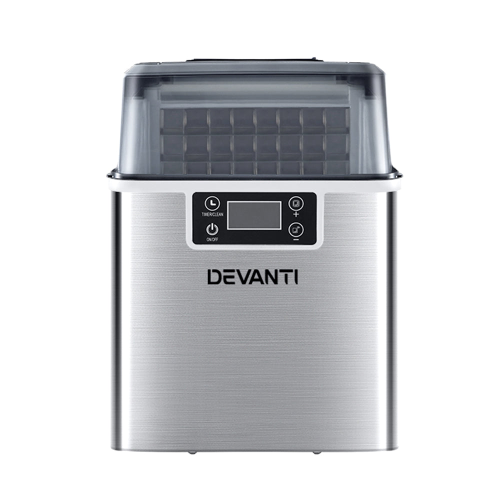 Commercial Ice Cube Maker Ice Machine 0.8kg/hr Adjustable Ice Size - Stainless Steel - Homecoze
