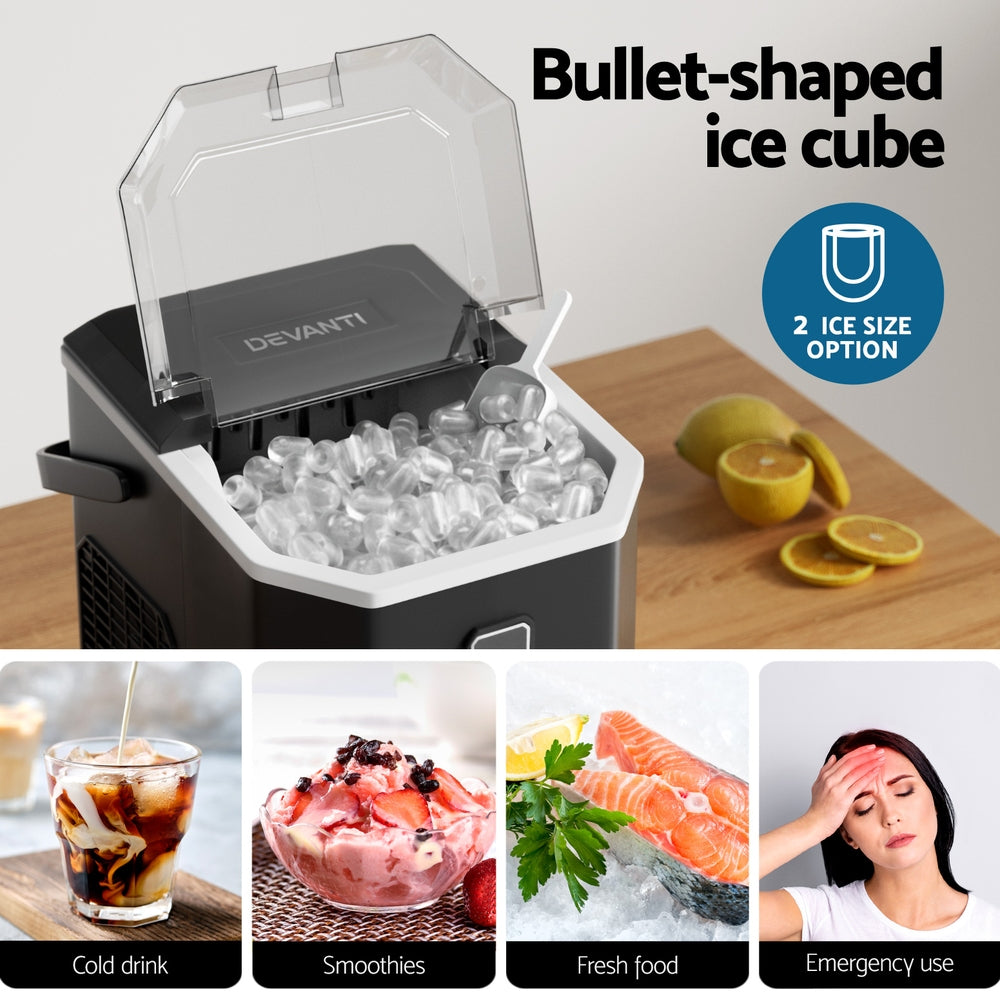 0.5kg/hr Portable Ice Cube Maker - Black - Homecoze