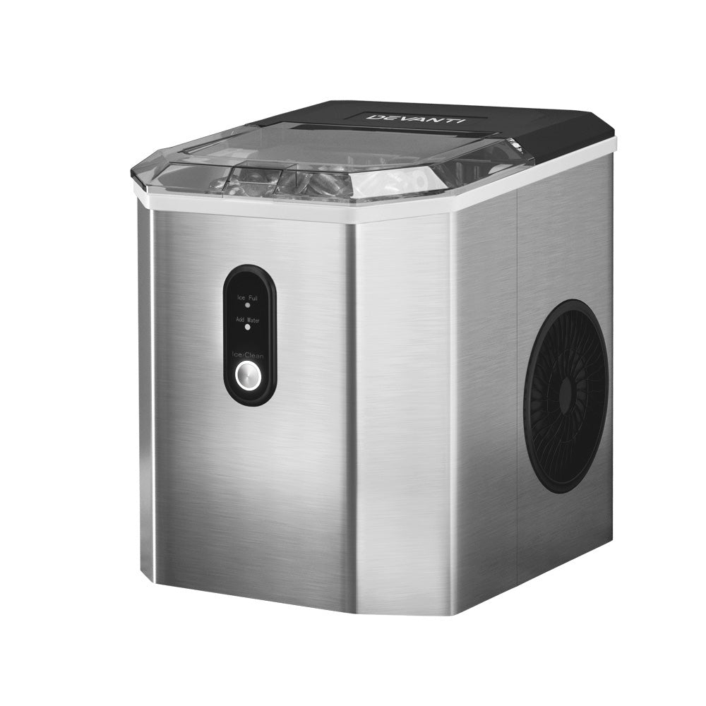 Portable Ice Cube Maker Ice Machine 0.5kg/hr Bullet Ice Home Bar Benchtop - Stainless Steel - Homecoze