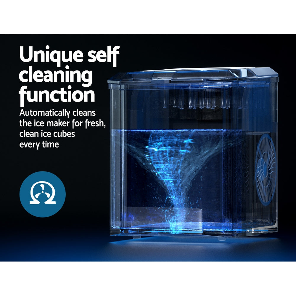 Portable Ice Cube Maker Ice Machine 0.5kg/hr Bullet Ice Home Bar Benchtop - Stainless Steel - Homecoze