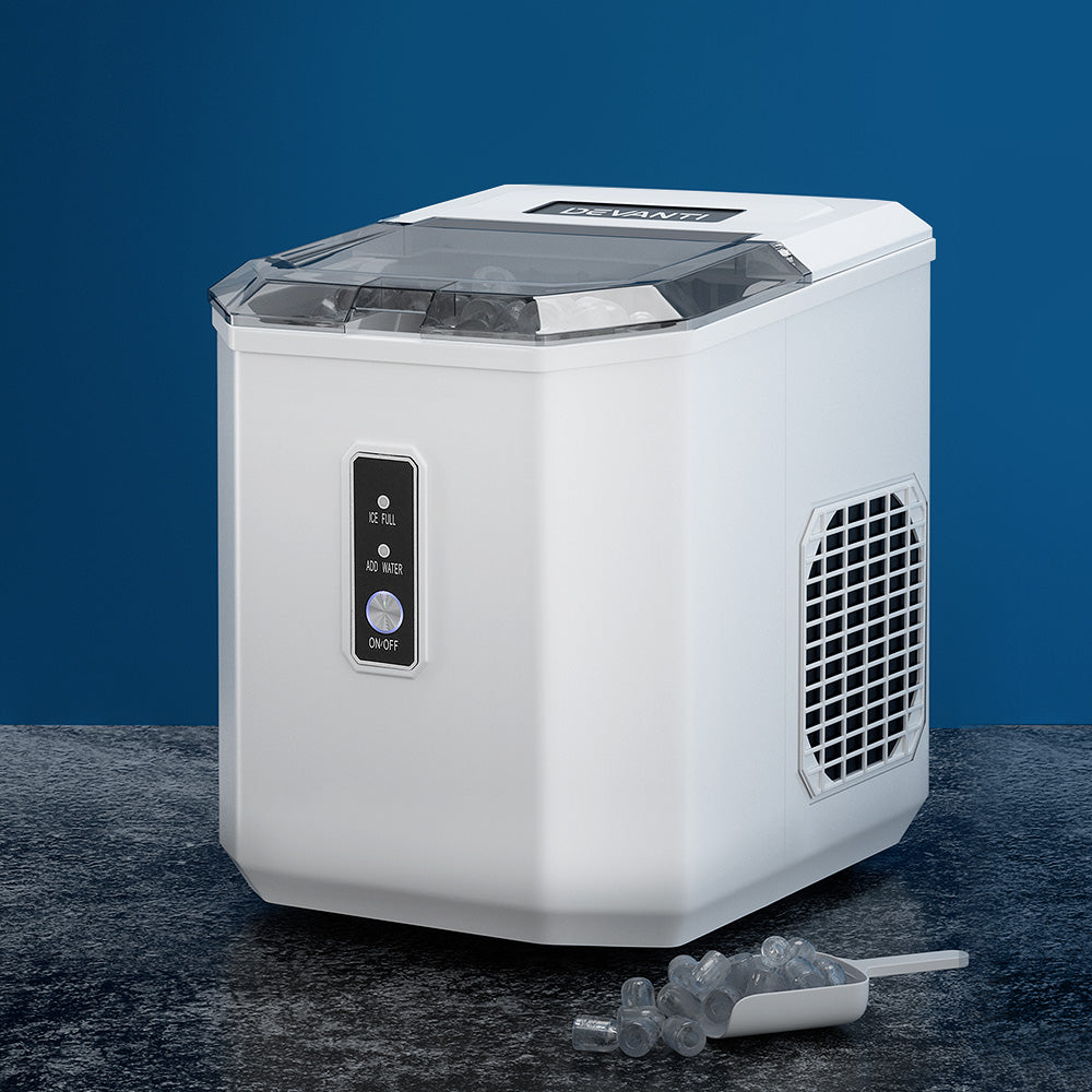 Portable Ice Cube Maker Ice Machine 0.5kg/hr Bullet Ice Home Bar Benchtop - White - Homecoze