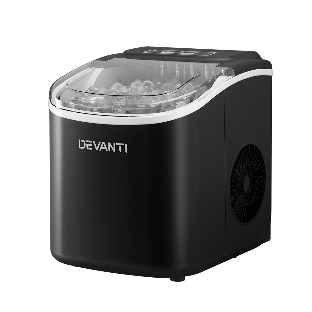 Portable Ice Cube Maker Ice Machine 0.5kg/hr Small or Large Ice - Black - Homecoze
