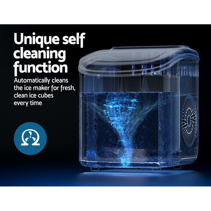 Portable Ice Cube Maker Ice Machine 0.5kg/hr Small or Large Ice - Black - Homecoze