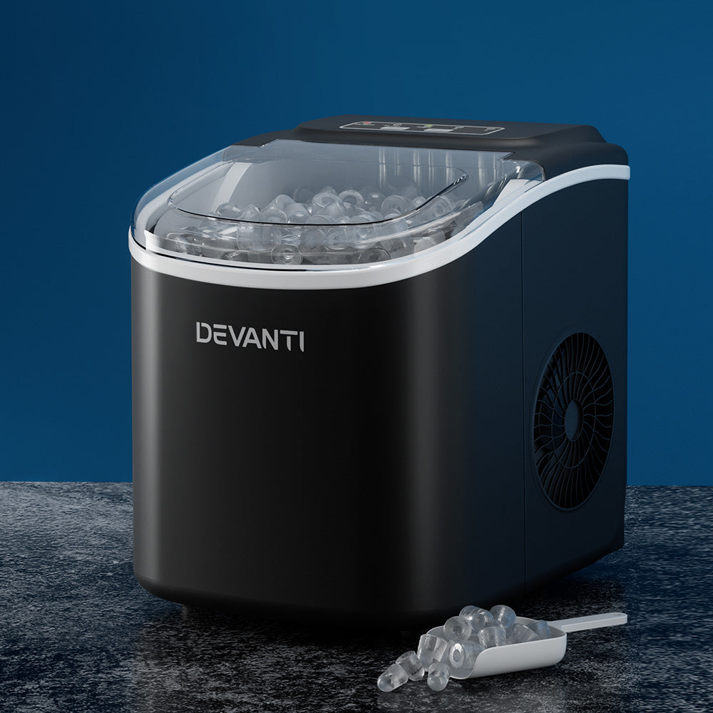 Portable Ice Cube Maker Ice Machine 0.5kg/hr Small or Large Ice - Black - Homecoze