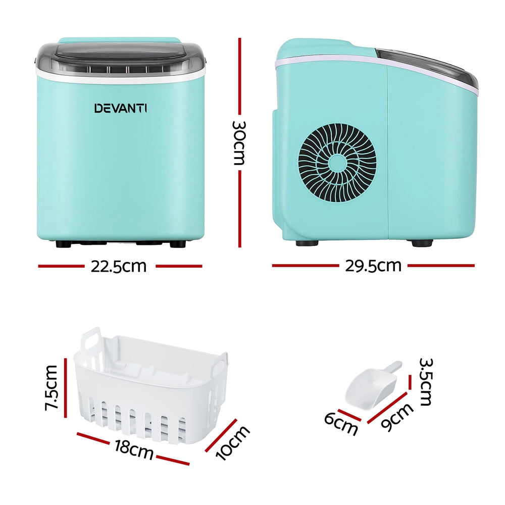 0.5kg/hr Ice Cube Maker - Green - Homecoze