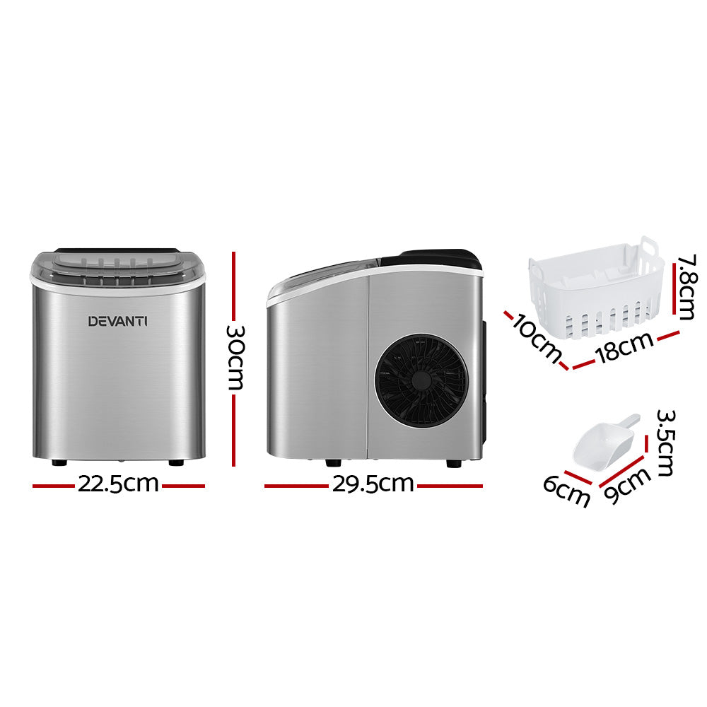 0.5kg/hr Ice Cube Maker - Stainless Steel - Homecoze