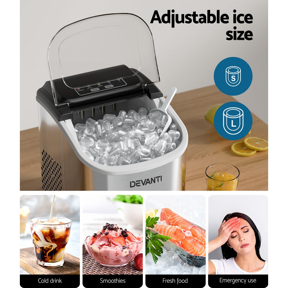 0.5kg/hr Ice Cube Maker - Stainless Steel - Homecoze