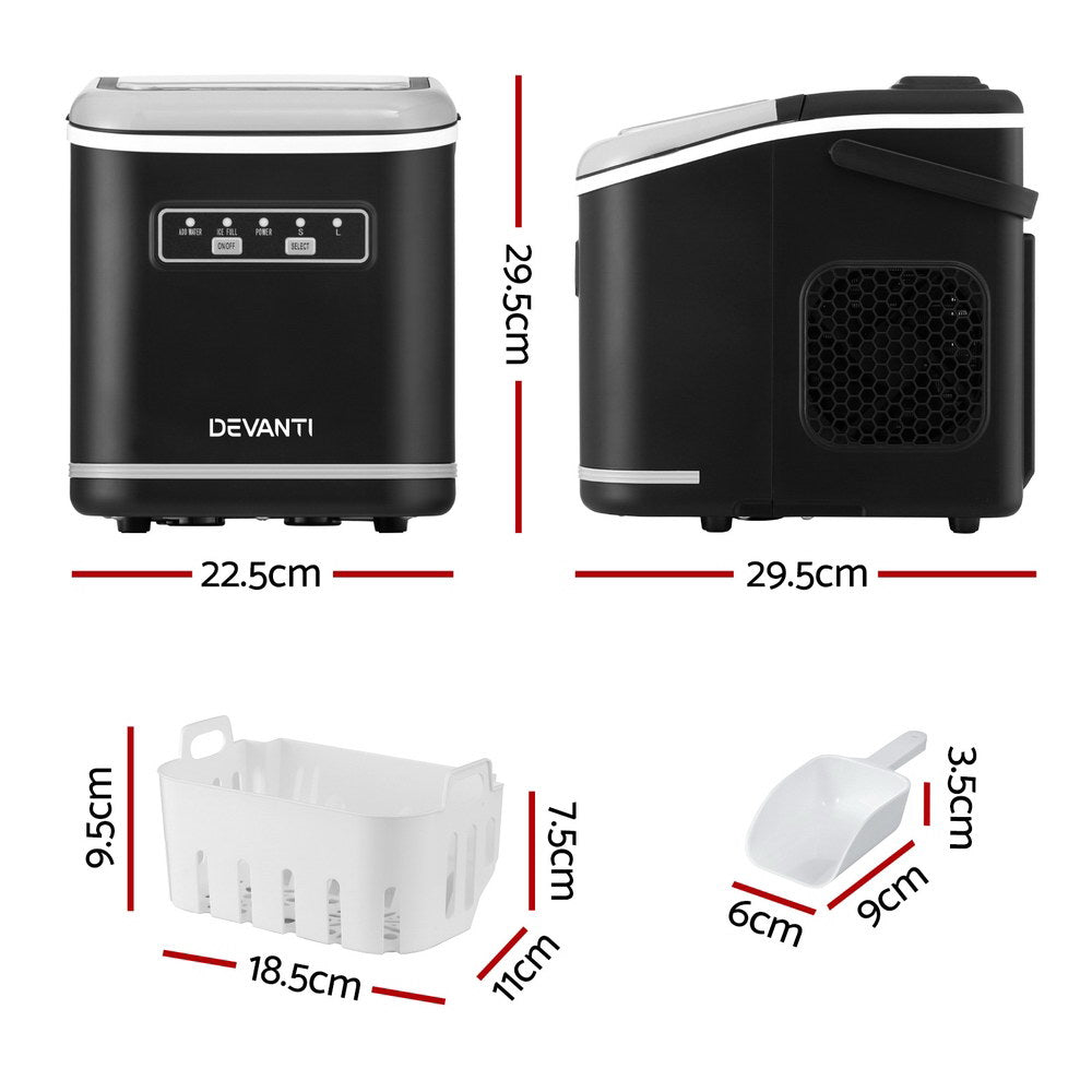 0.5kg/hr Portable Ice Maker - Black - Homecoze