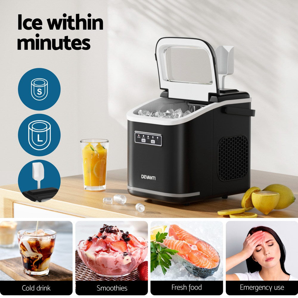 0.5kg/hr Portable Ice Maker - Black - Homecoze