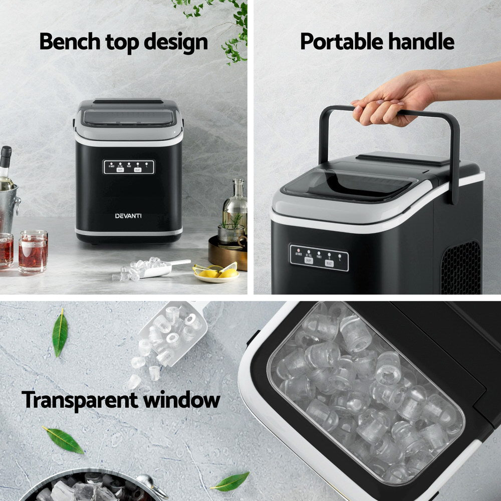 0.5kg/hr Portable Ice Maker - Black - Homecoze