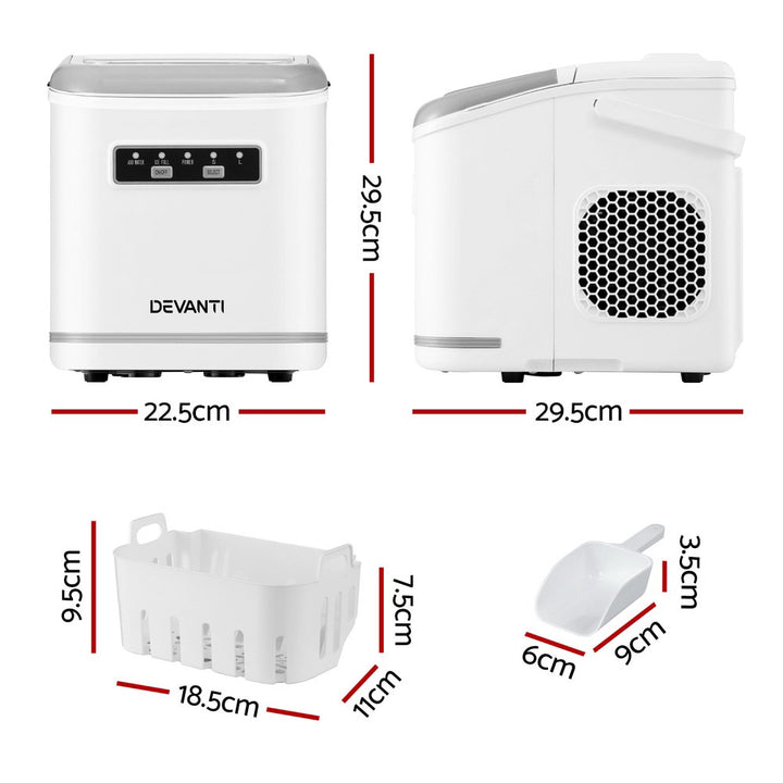 0.5kg/hr Portable Ice Maker - White - Homecoze