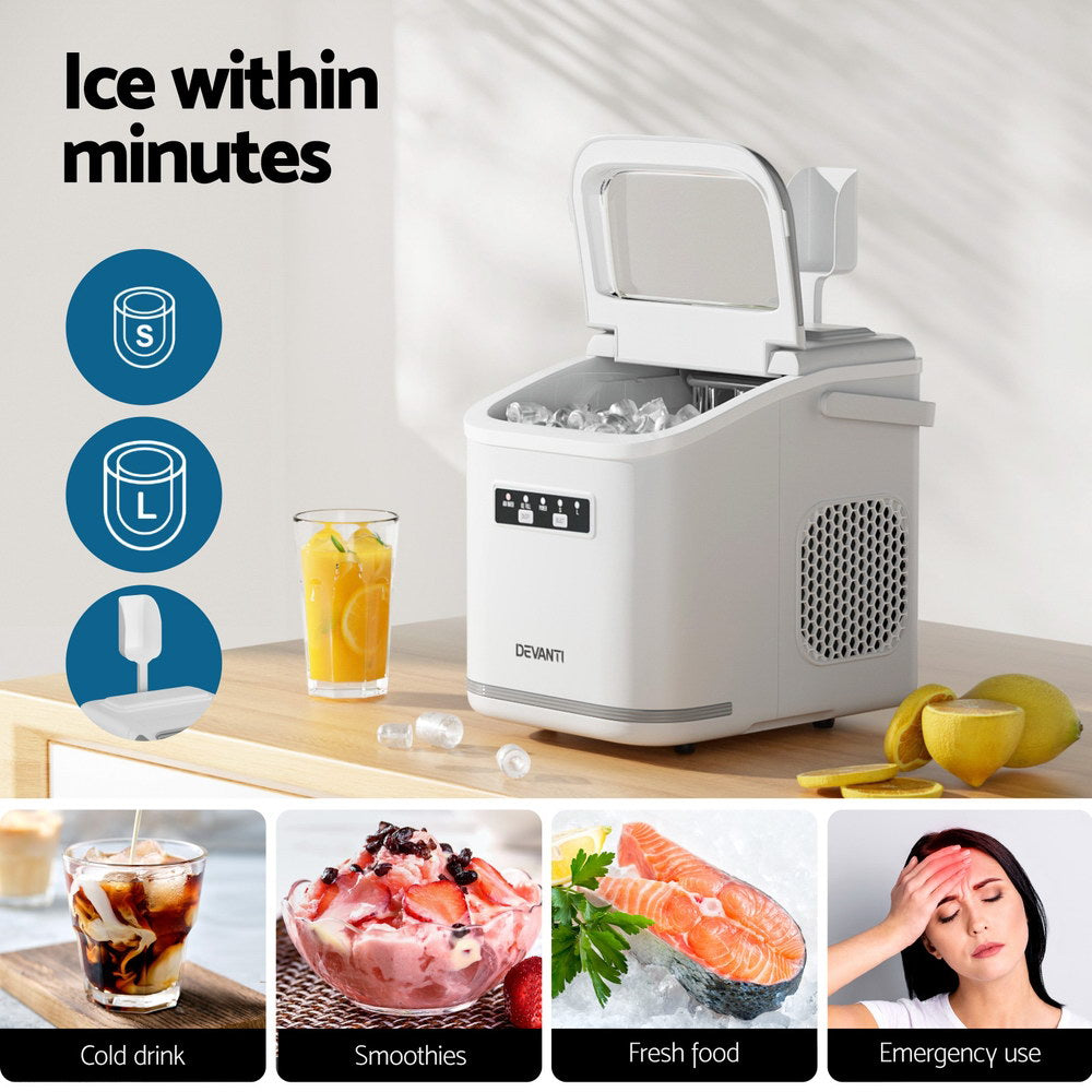 0.5kg/hr Portable Ice Maker - White - Homecoze