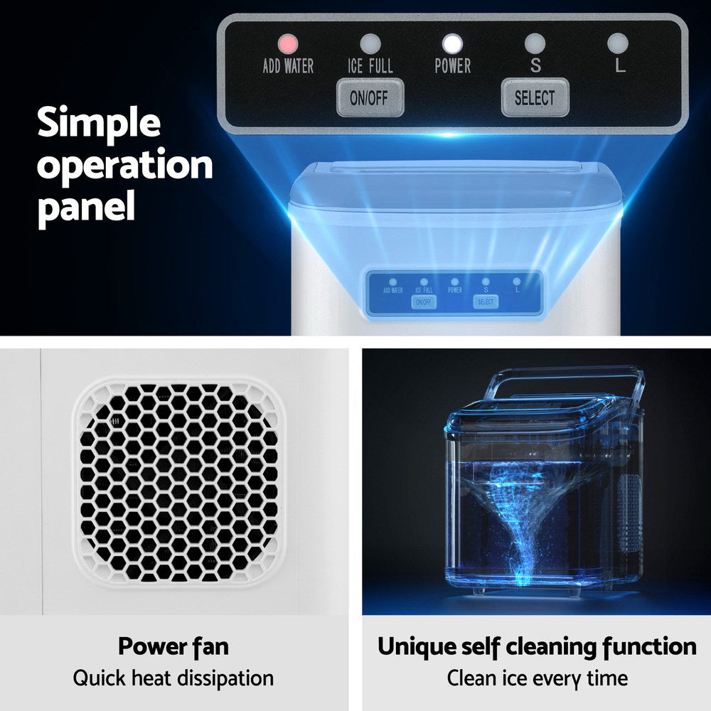 0.5kg/hr Portable Ice Maker - White - Homecoze