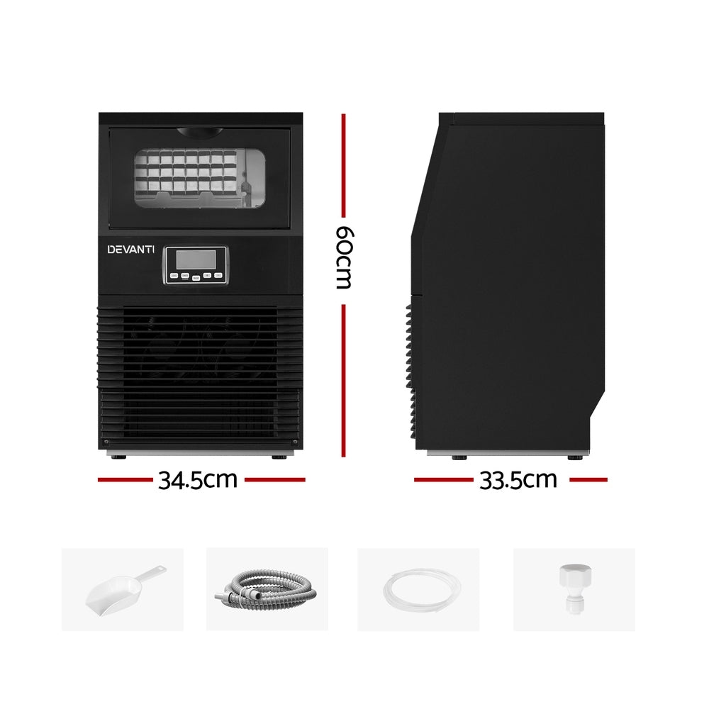 Commercial Ice Cube Maker 1.25kg/hr - Black - Homecoze