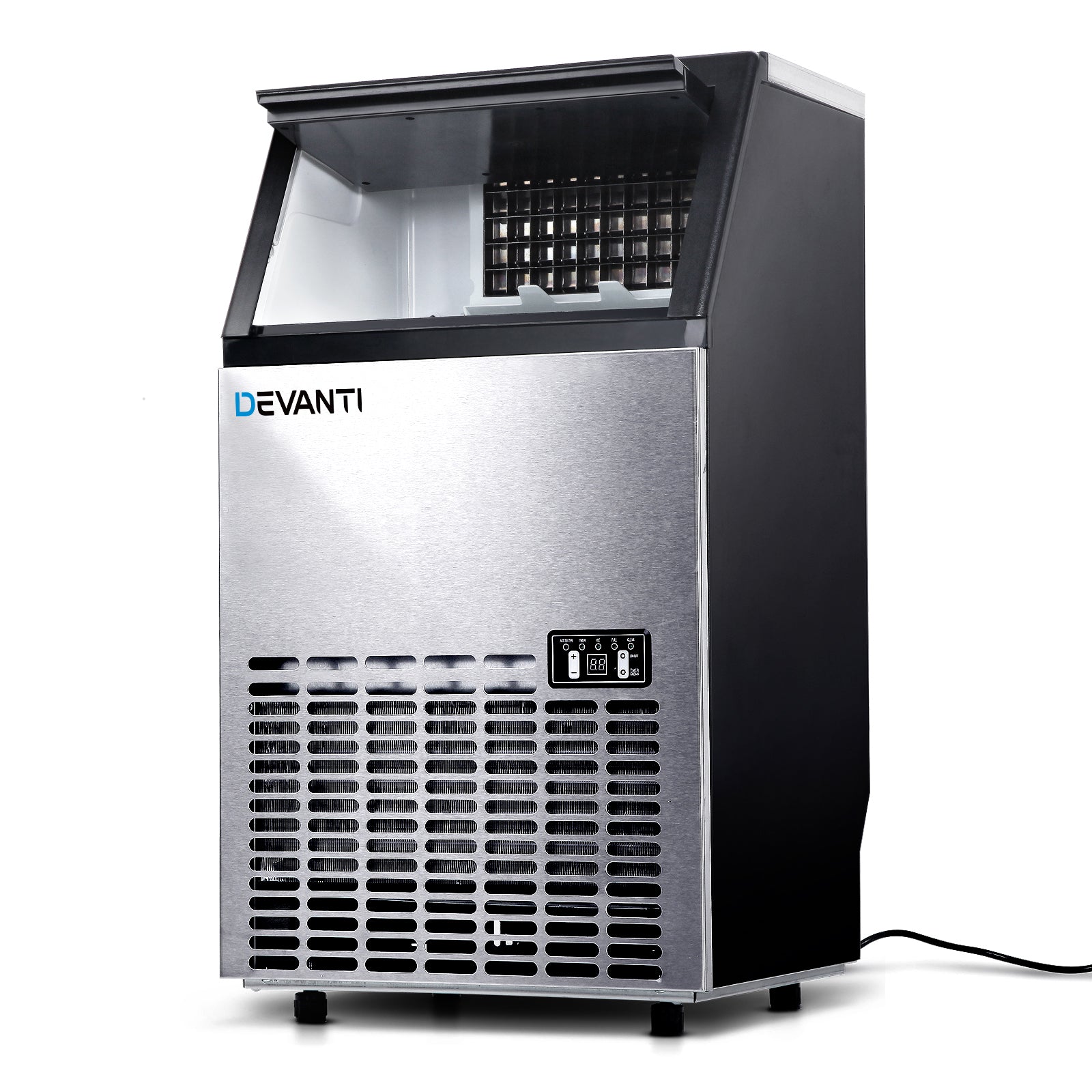 Commercial Ice Cube Maker 1.8kg to 2.5kg/hr Ice Machine Adjustable Size - Stainless Steel - Homecoze