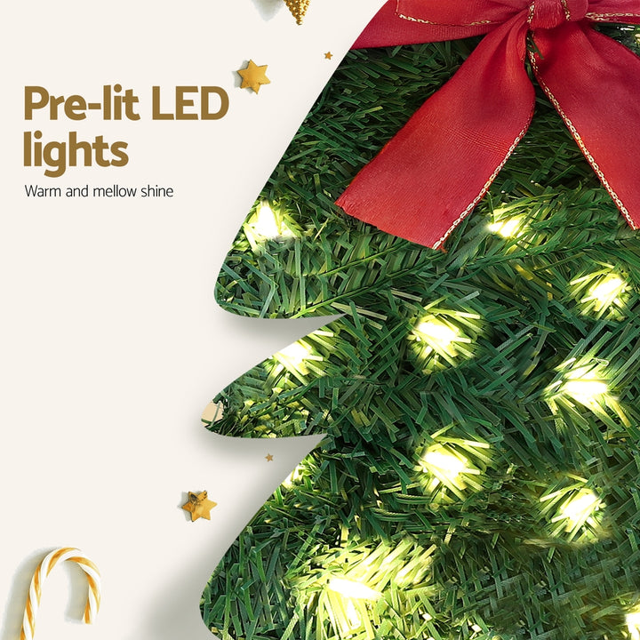 35cm Pre-lit LED Cat Christmas Wreath - Homecoze