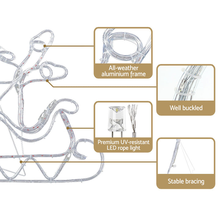 Sleigh and Reindeer Christmas Motif Lights LED - Homecoze