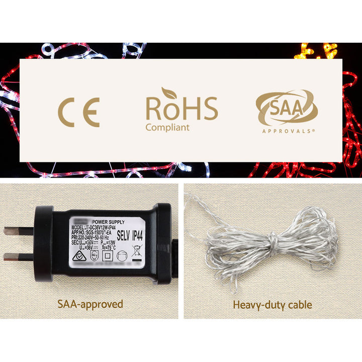 Sleigh and Reindeer Christmas Motif Lights LED - Homecoze