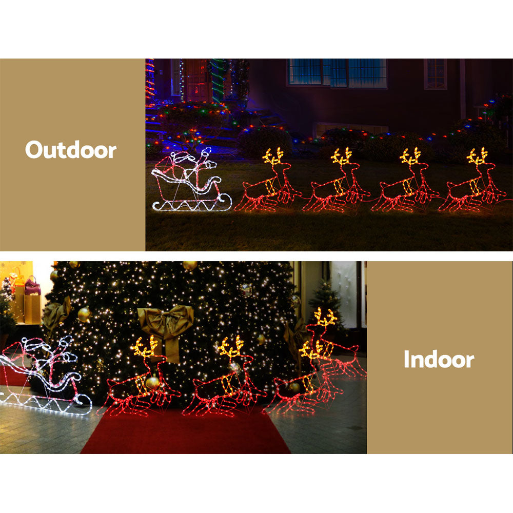 Sleigh and Reindeer Christmas Motif Lights LED - Homecoze
