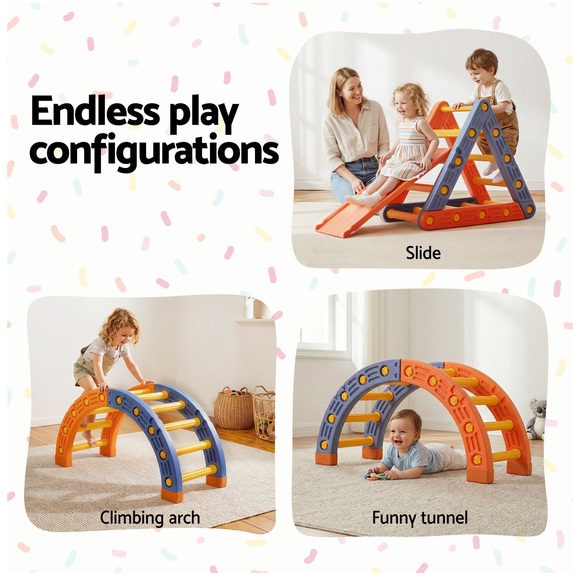 Kids Climbing Frame Set With Slide - Homecoze