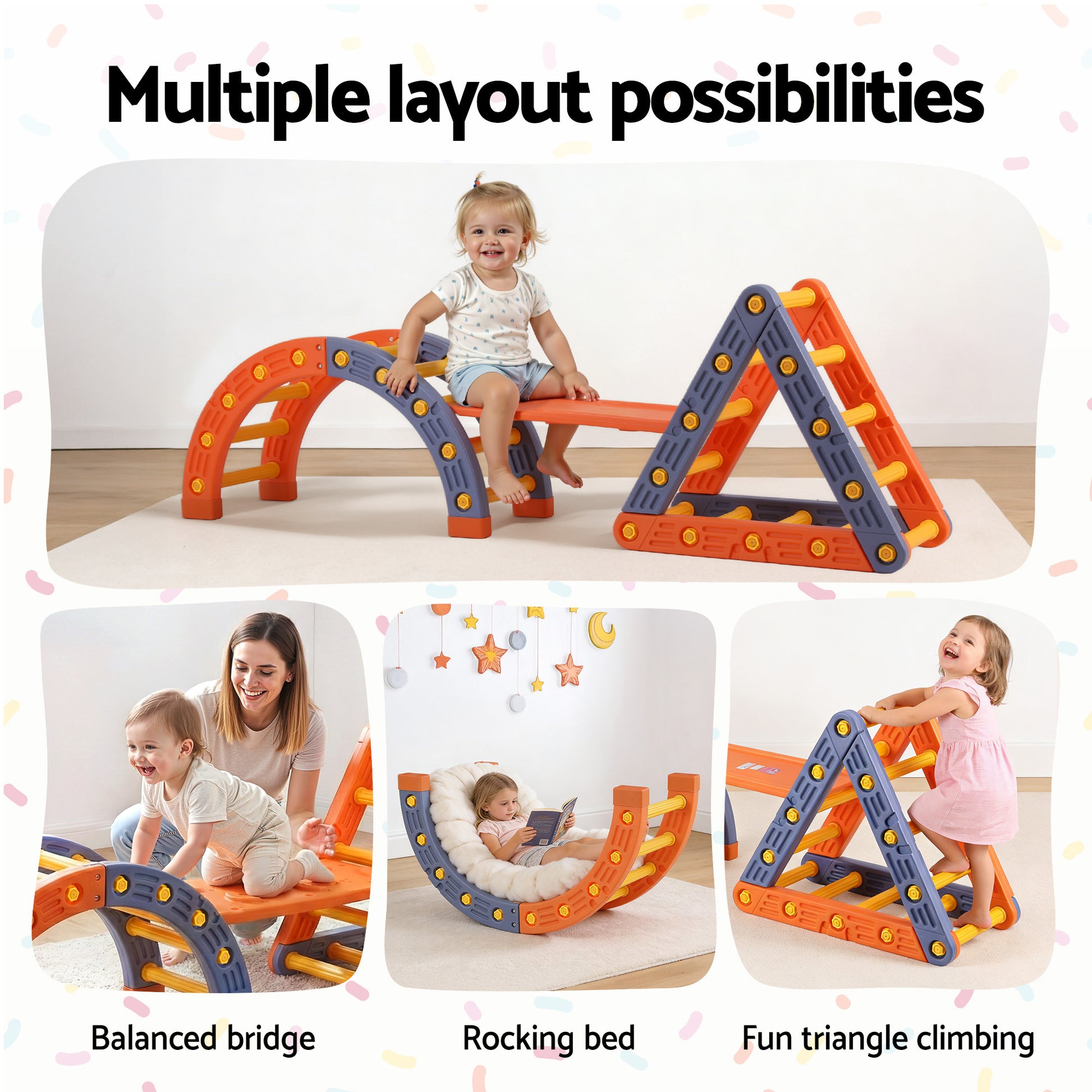 Kids Climbing Frame Set With Slide - Homecoze