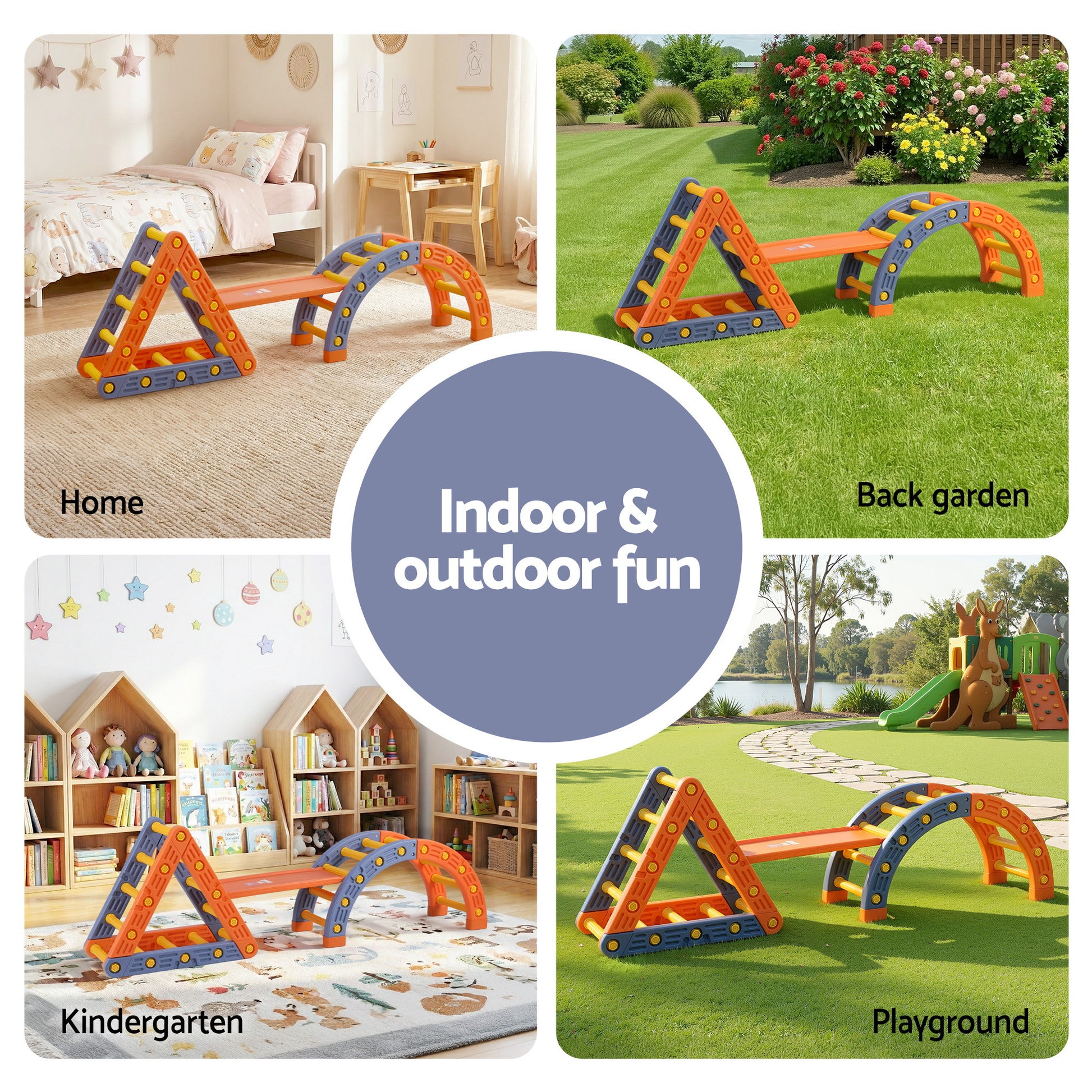 Kids Climbing Frame Set With Slide - Homecoze