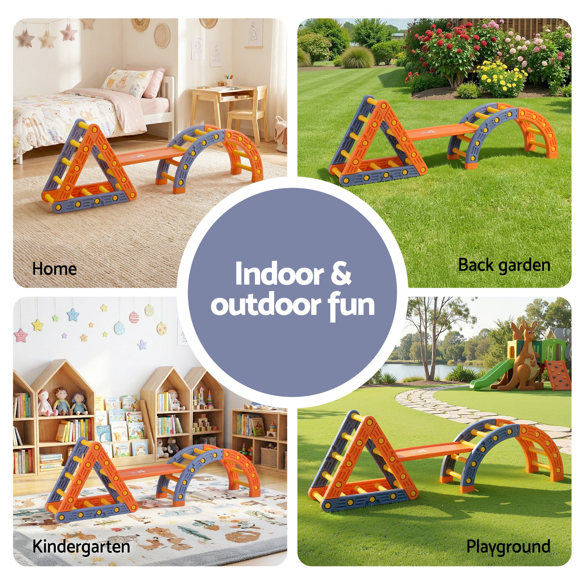 Kids Climbing Frame Set With Slide - Homecoze