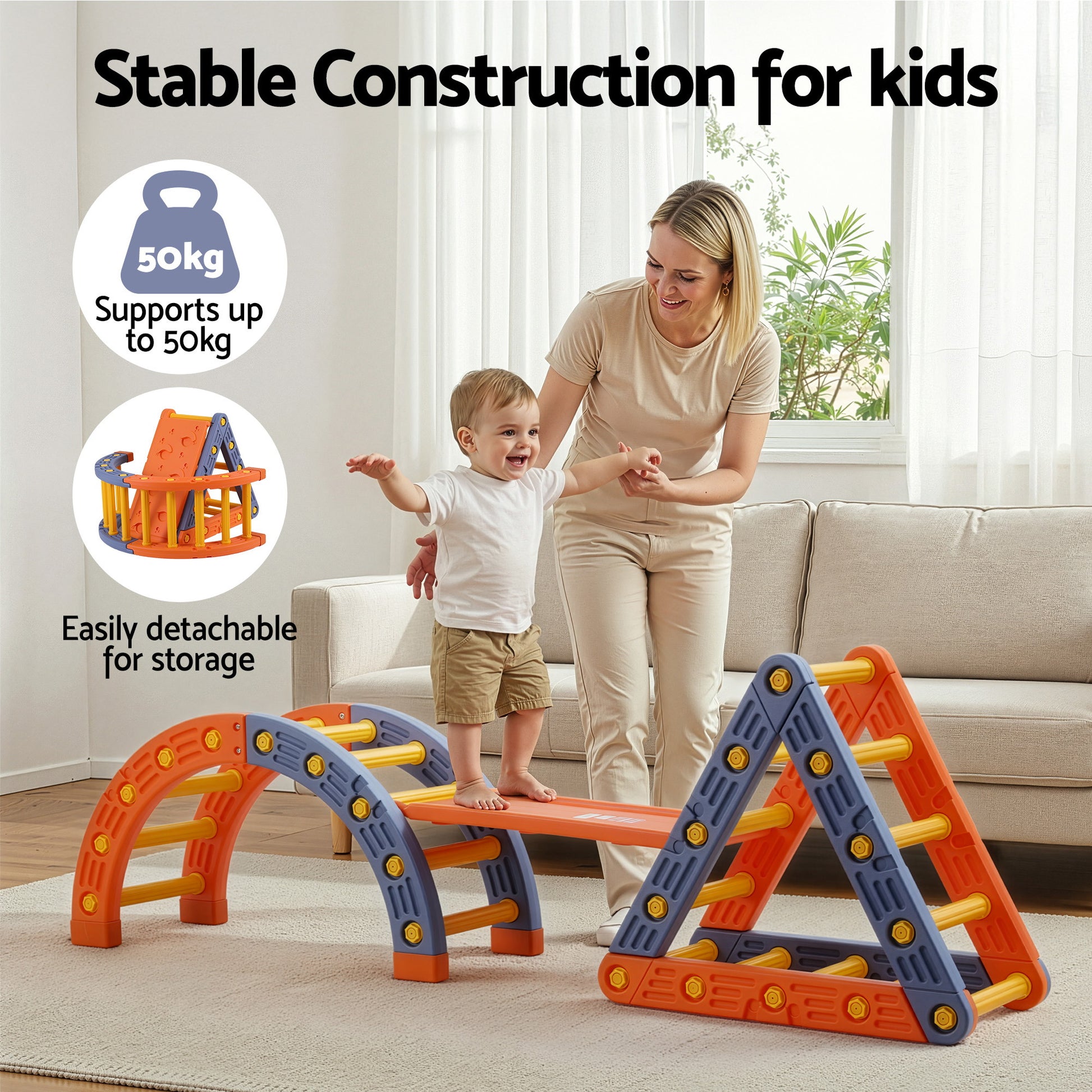 Kids Climbing Frame Set With Slide - Homecoze