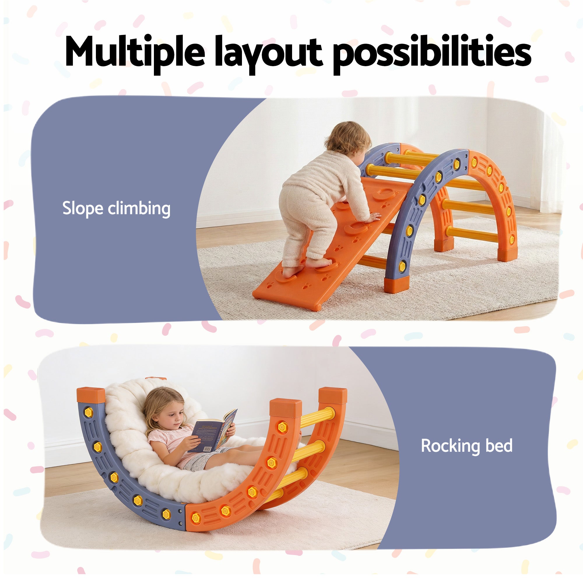Kids Arch Climbing Frame Set With Slide - Homecoze